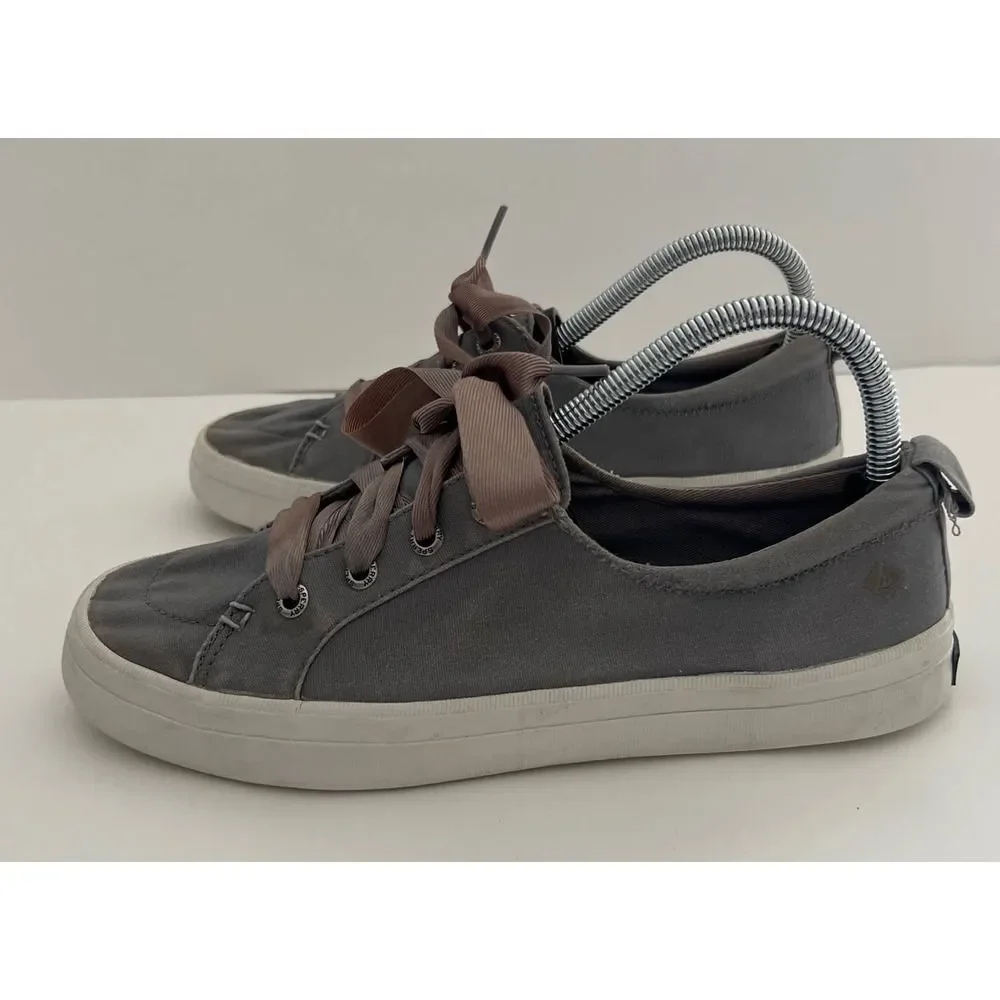 Sperry Top Sider‎ Ribbon Laced Boat Sneakers Gray Women's 8.5